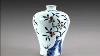 Antique Chinese Blue & White Porcelain Vase with Bronze Basements 19th Century